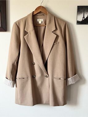 Anthropologie Blazer In Beige- Size 10 PTP 22 inch